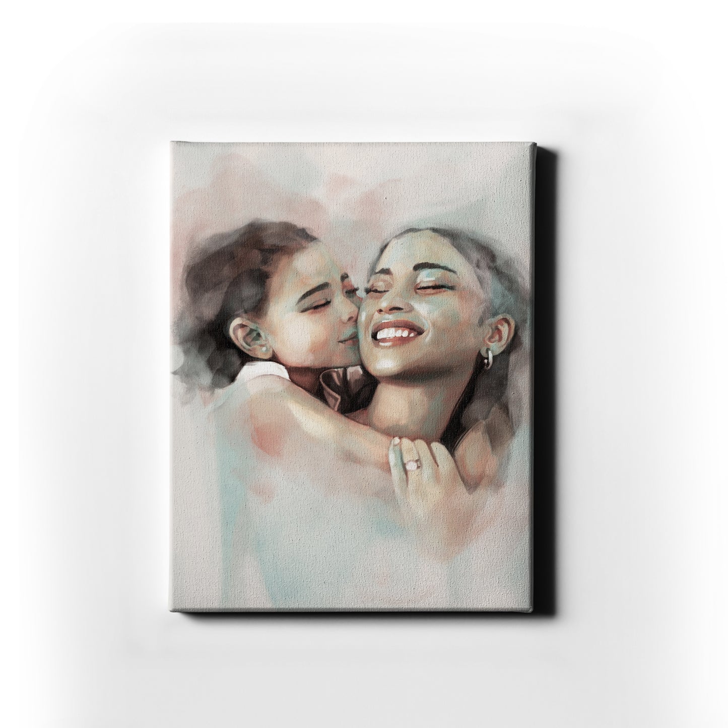 Personalised Gouache Portrait - Mum&Daughter