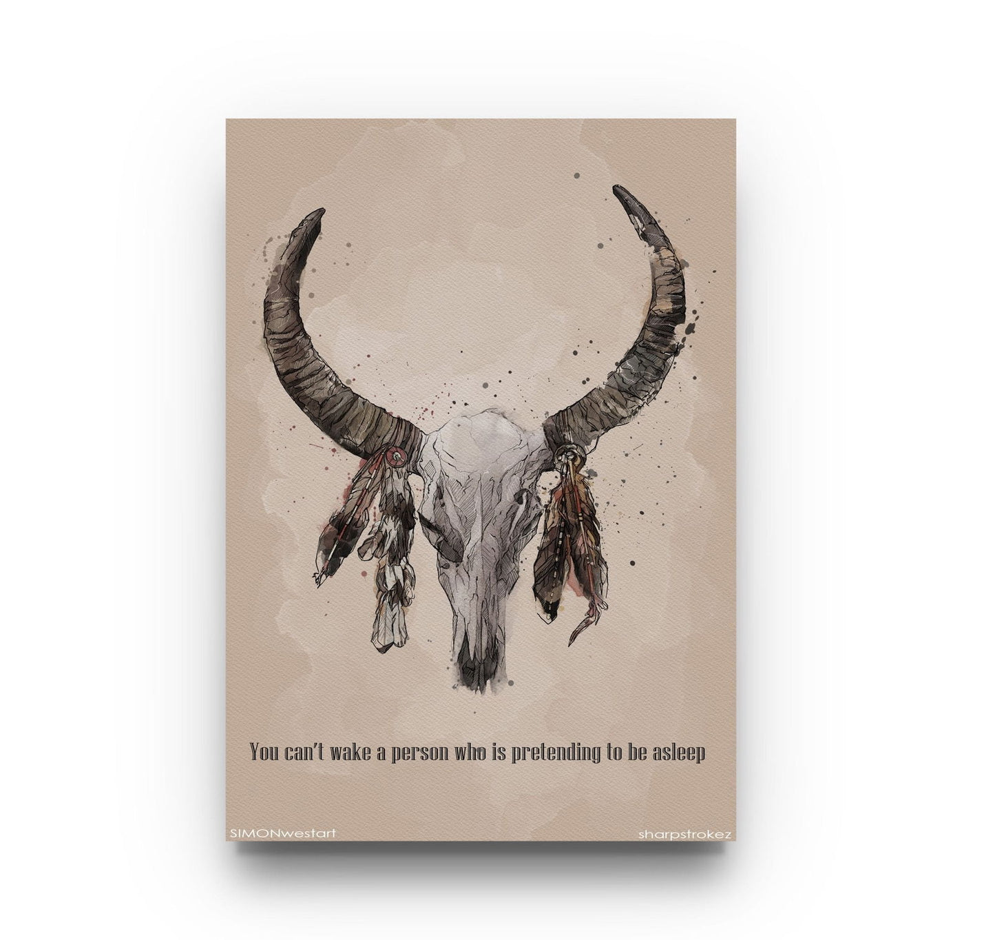 Motivational Quote Native American Buffalo Skull - Sharpstrokez
