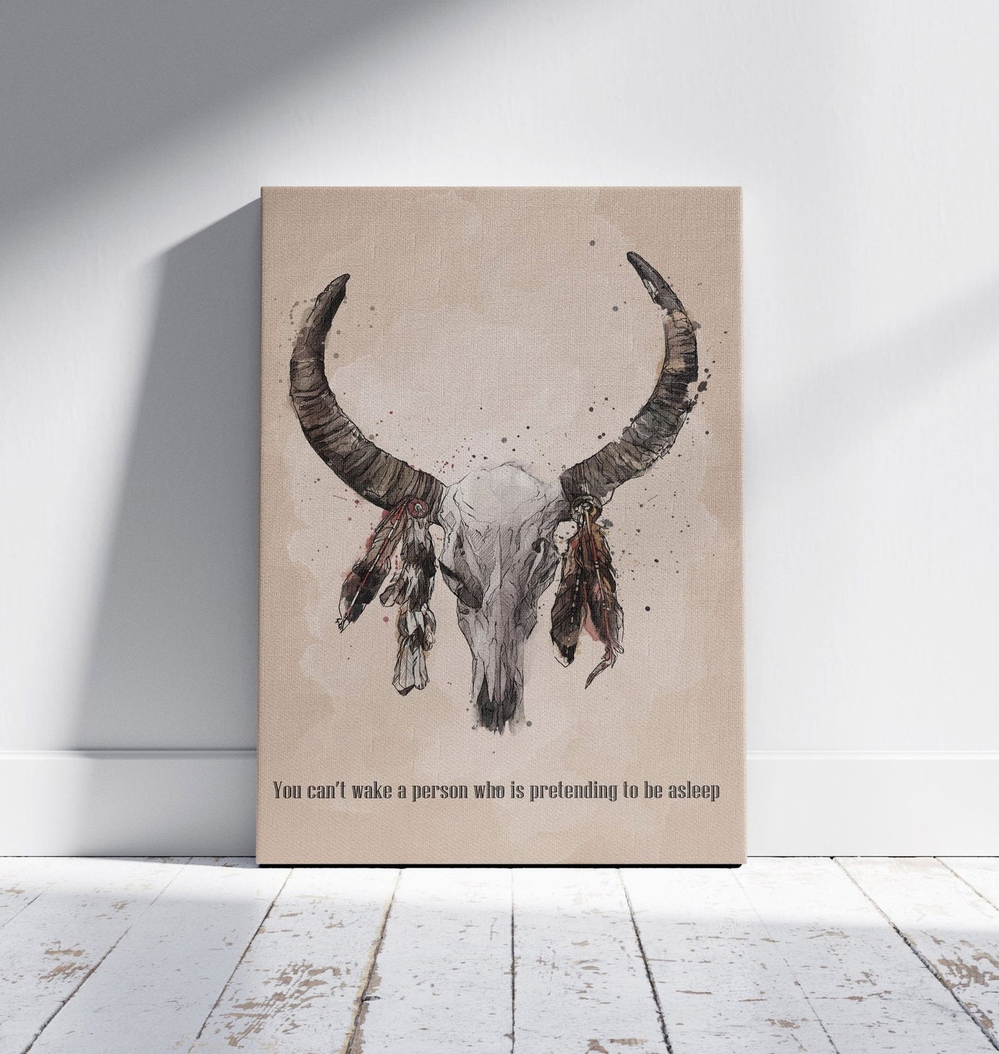 Motivational Quote Native American Buffalo Skull - Sharpstrokez