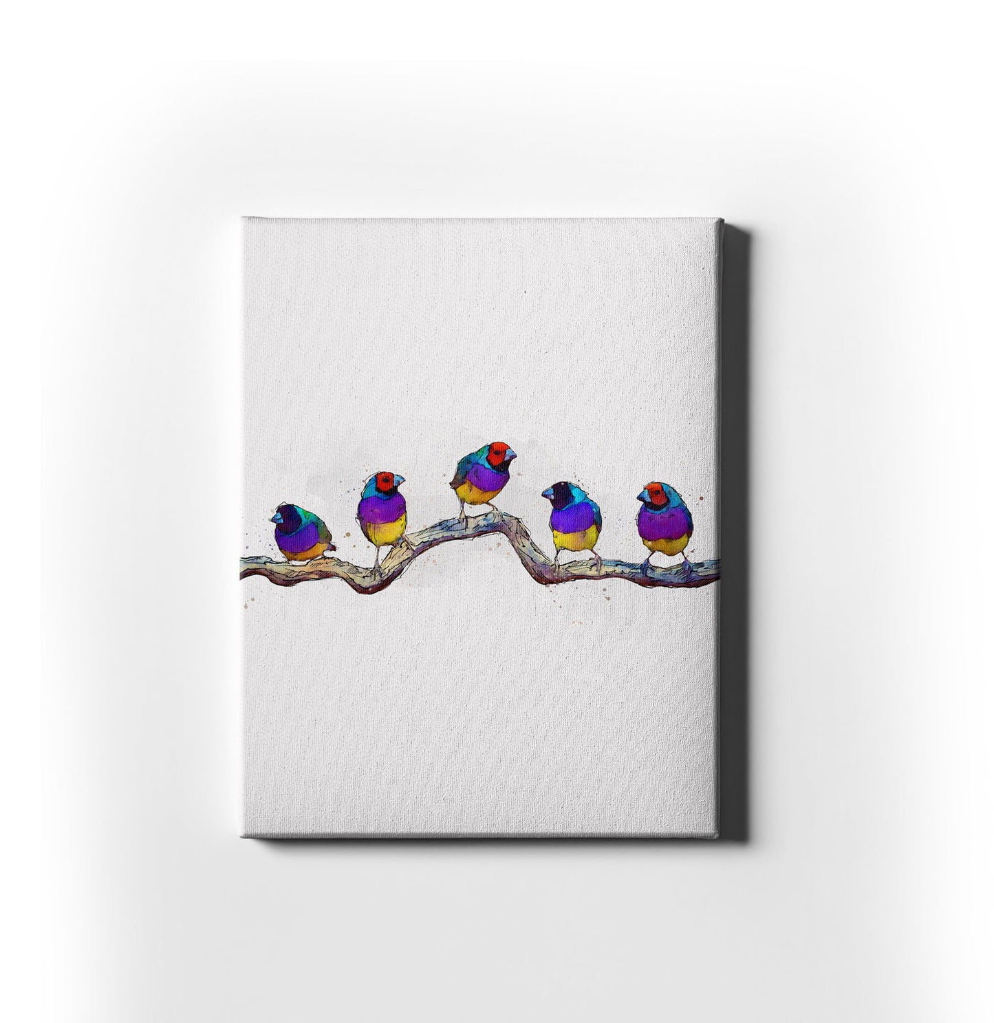 Watercolour and Pen Finches Art - Sharpstrokez