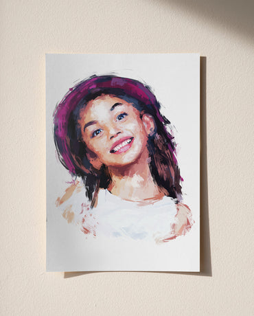 Personalised Abstract Oil Girl Portrait