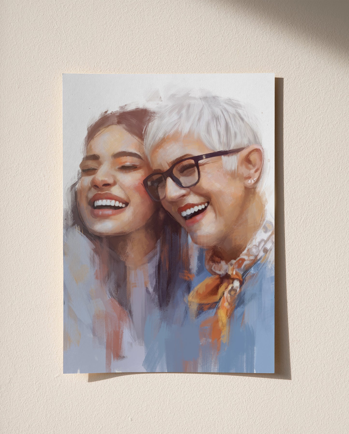 Personalised Gouache Portrait - Mum&Daughter