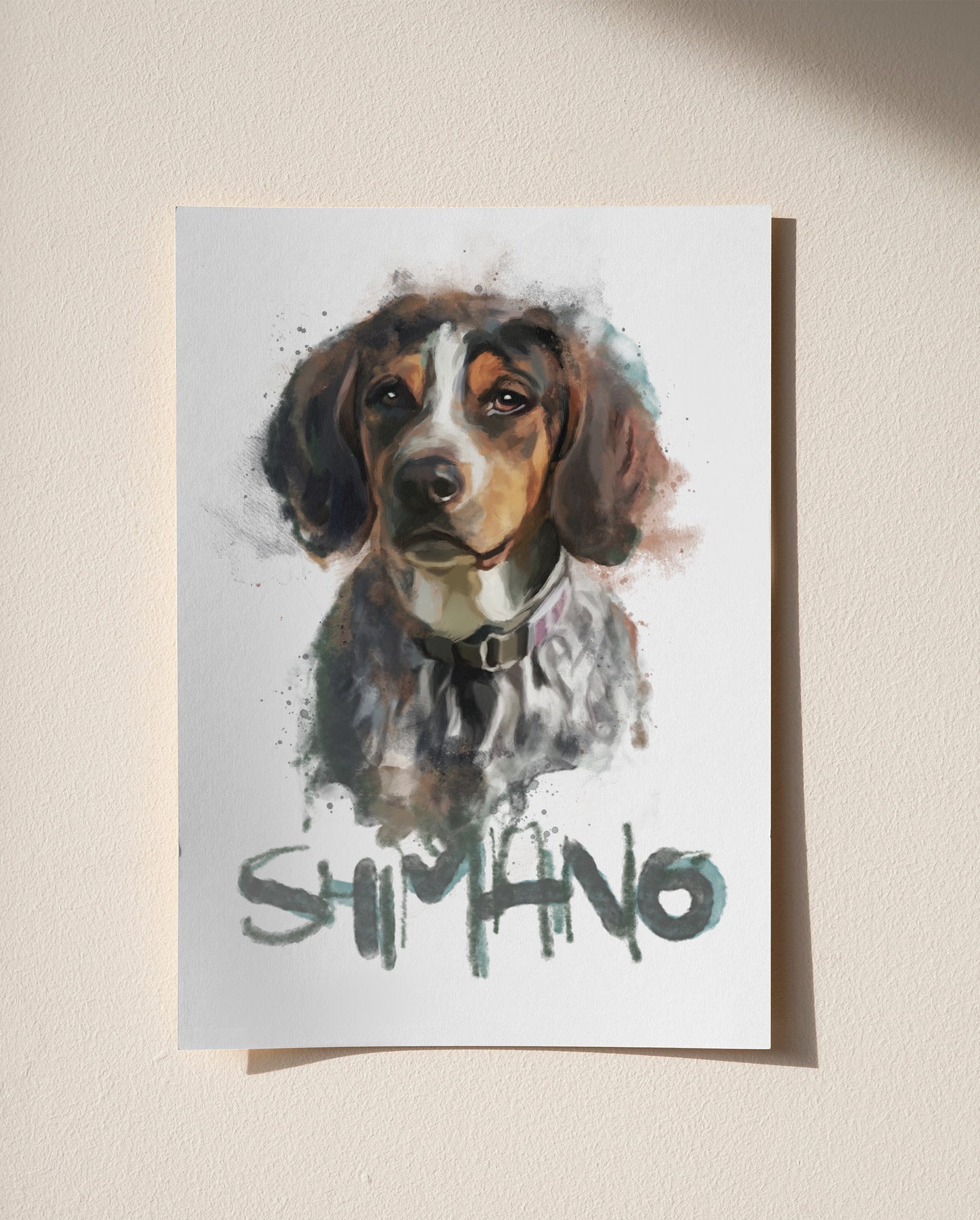 Personalised Gouache Pet Portrait with Name