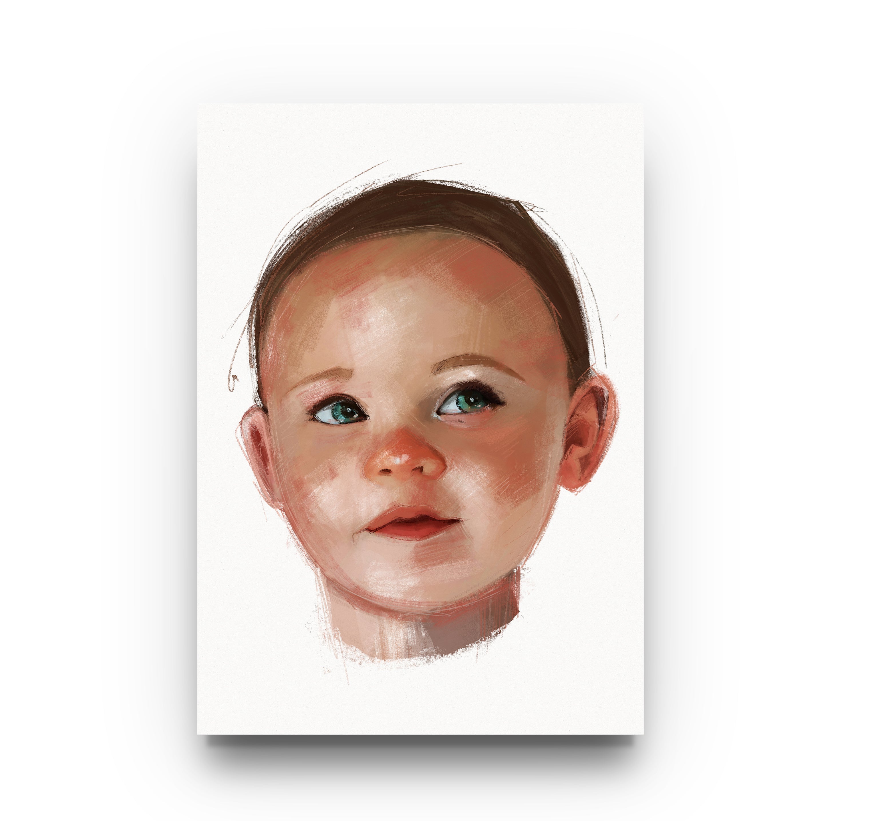 DIGITAL Gouache Style Portrait BABY