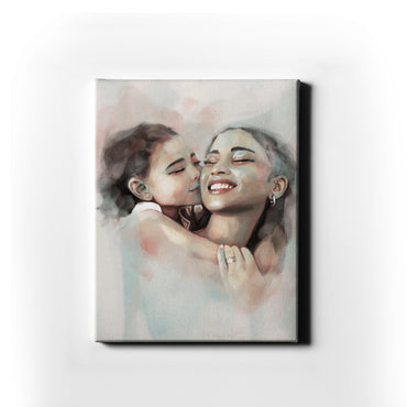Personalised Gouache Portrait - Mum&Daughter