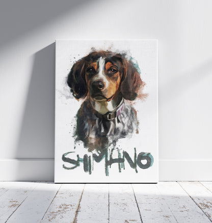 Personalised Gouache Pet Portrait with Name
