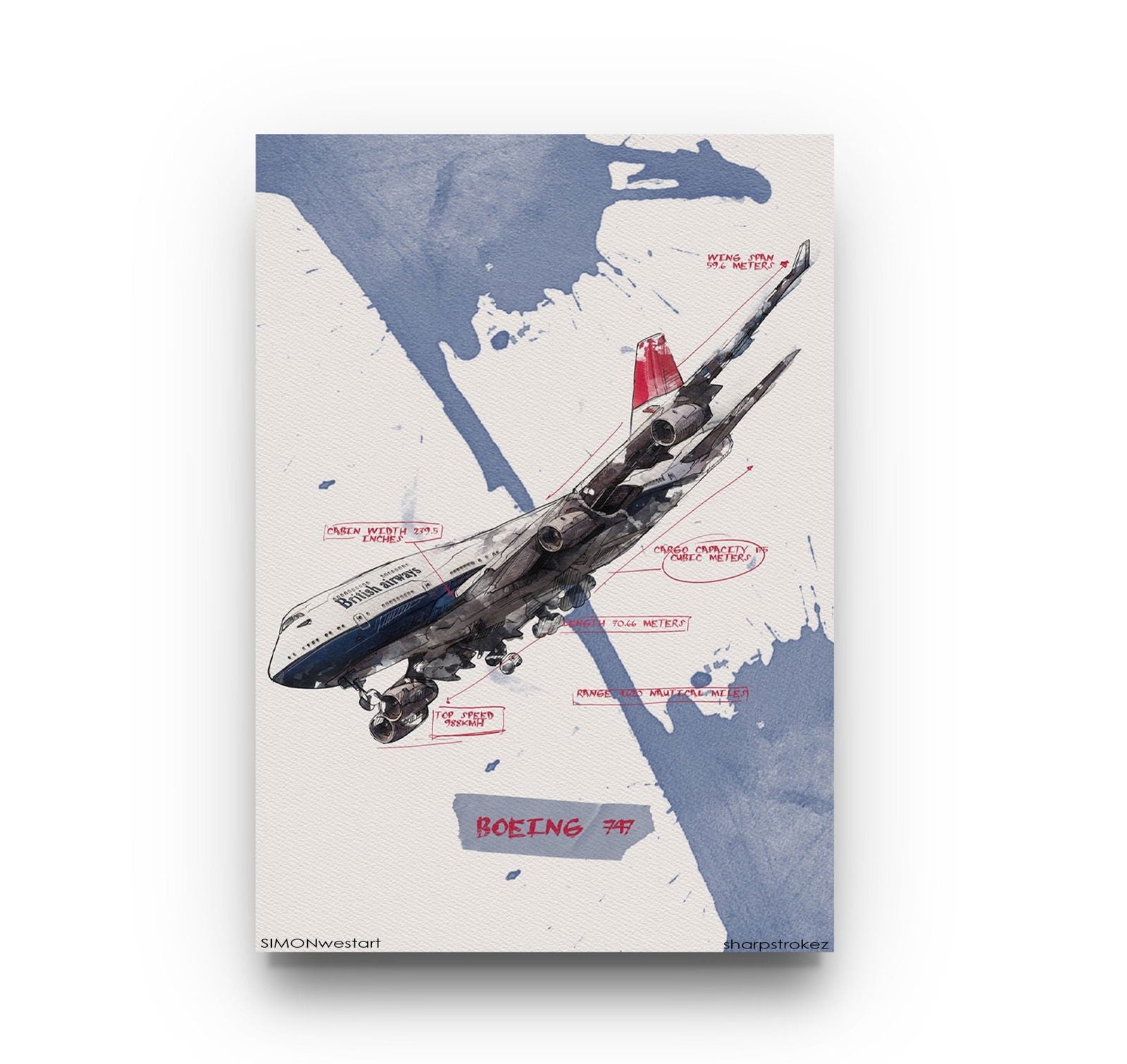 747 Jumbo Jet - Sharpstrokez