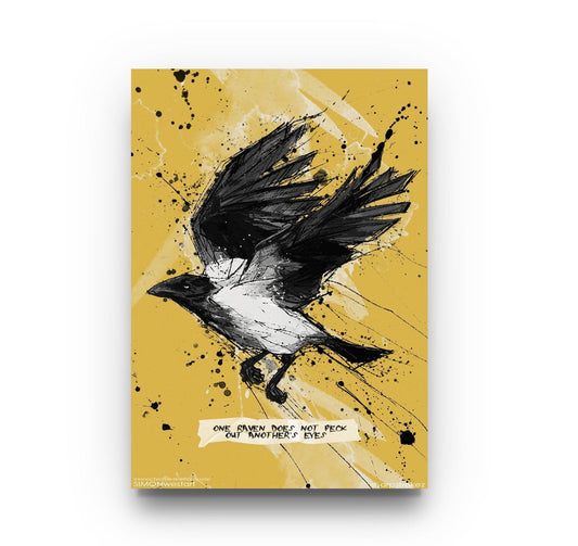 Inspirational Quote Monochromatic Raven Art - Sharpstrokez