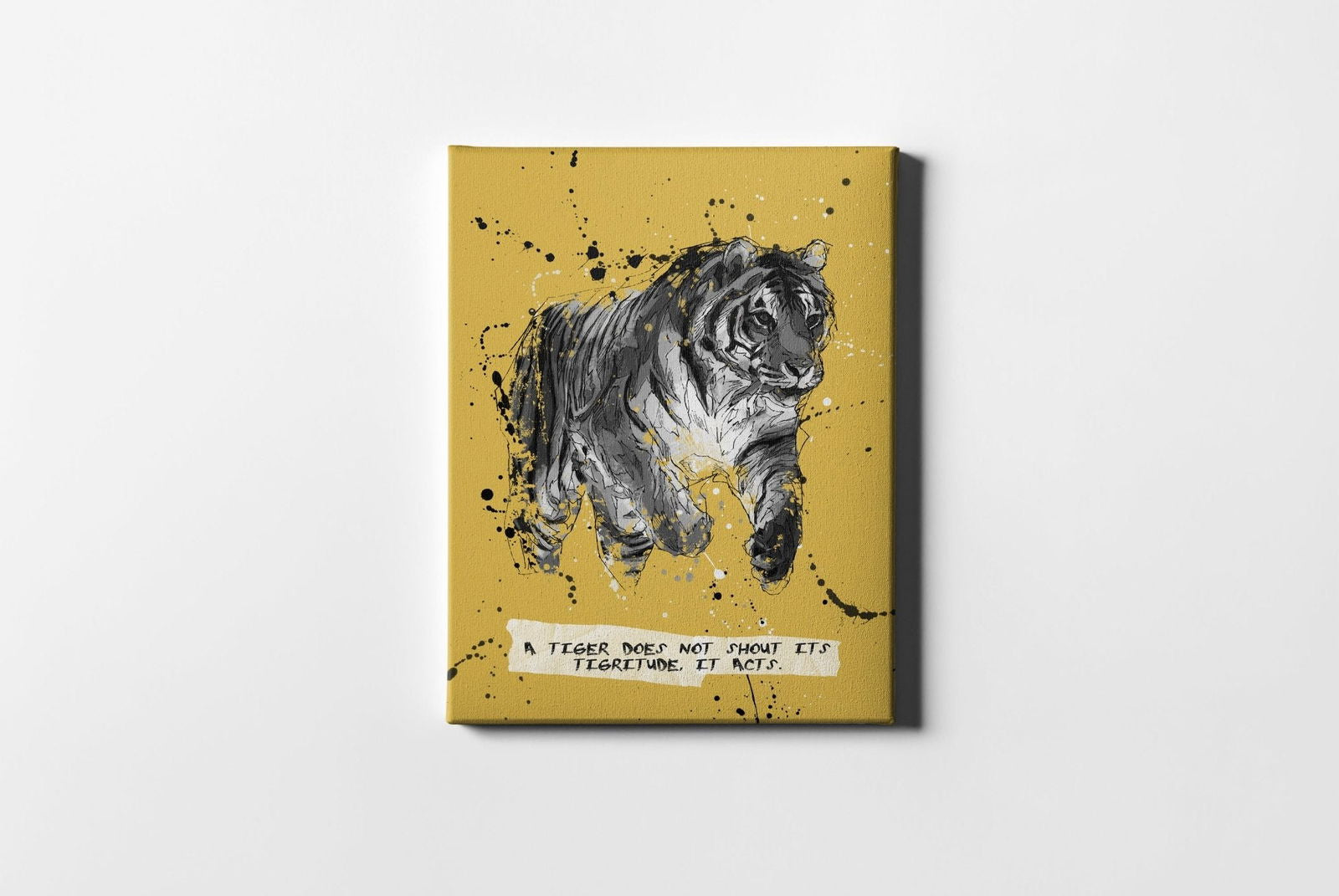 Inspirational Quote Monochromatic Tiger Art - Sharpstrokez