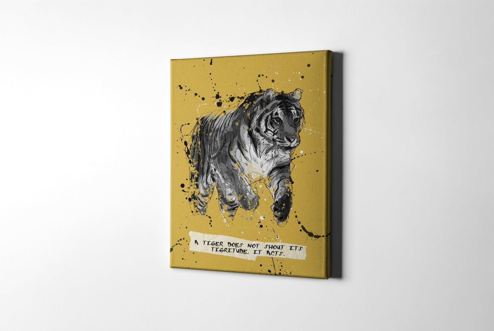 Inspirational Quote Monochromatic Tiger Art - Sharpstrokez