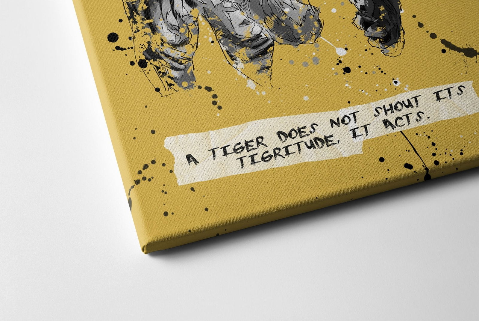 Inspirational Quote Monochromatic Tiger Art - Sharpstrokez