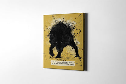 Inspirational Quote Monochromatic Wolf Art - Sharpstrokez