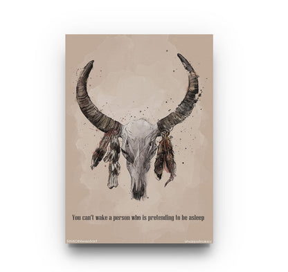 Motivational Quote Native American Buffalo Skull - Sharpstrokez