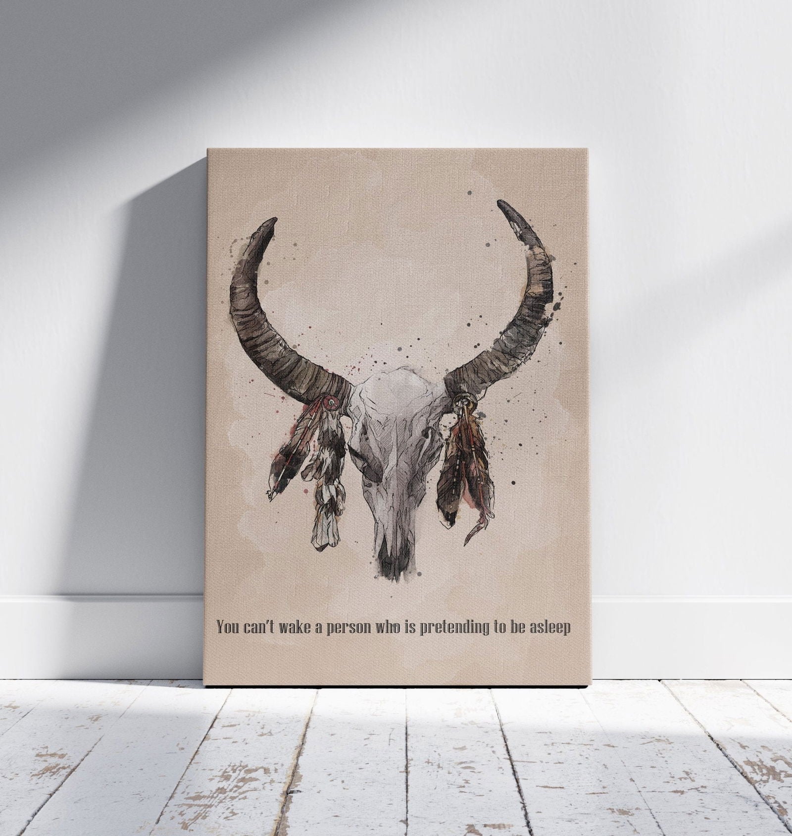 Motivational Quote Native American Buffalo Skull - Sharpstrokez