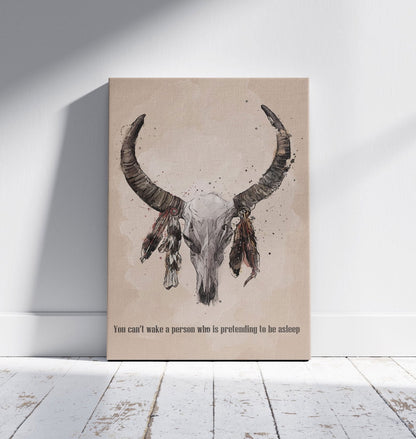 Motivational Quote Native American Buffalo Skull - Sharpstrokez