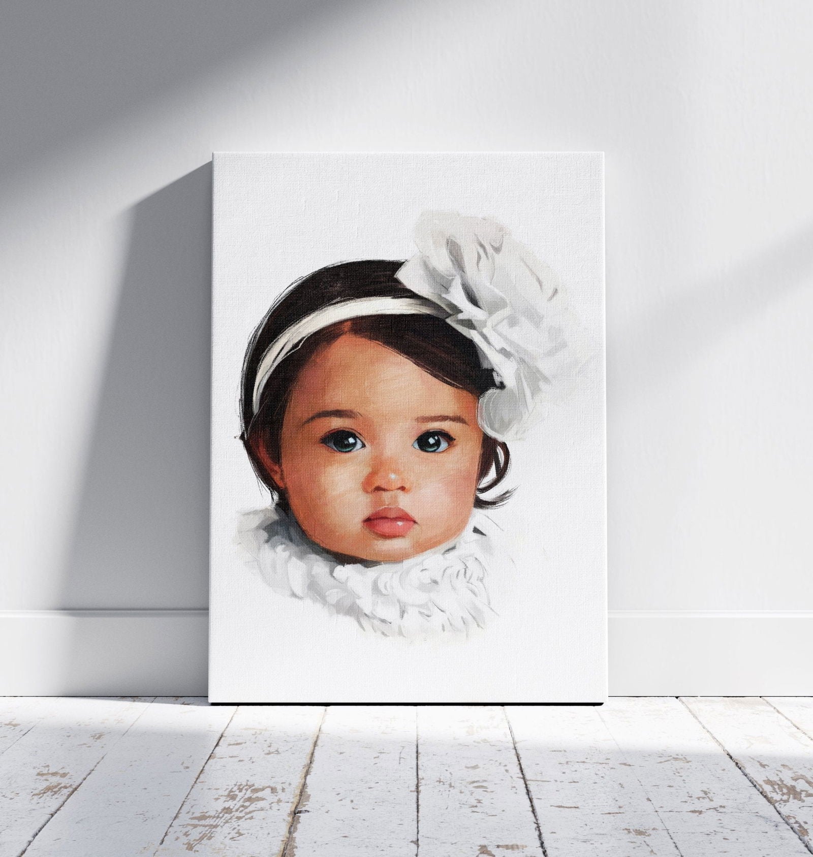 Personalised Gouache Baby Portrait - Sharpstrokez