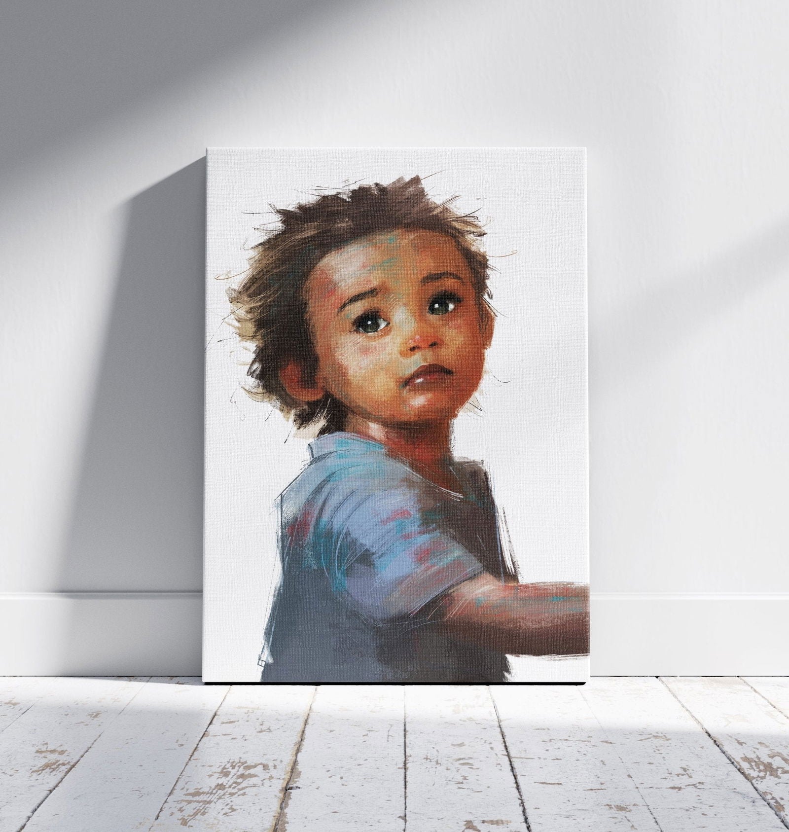 Personalised Gouache Baby Portrait - Sharpstrokez