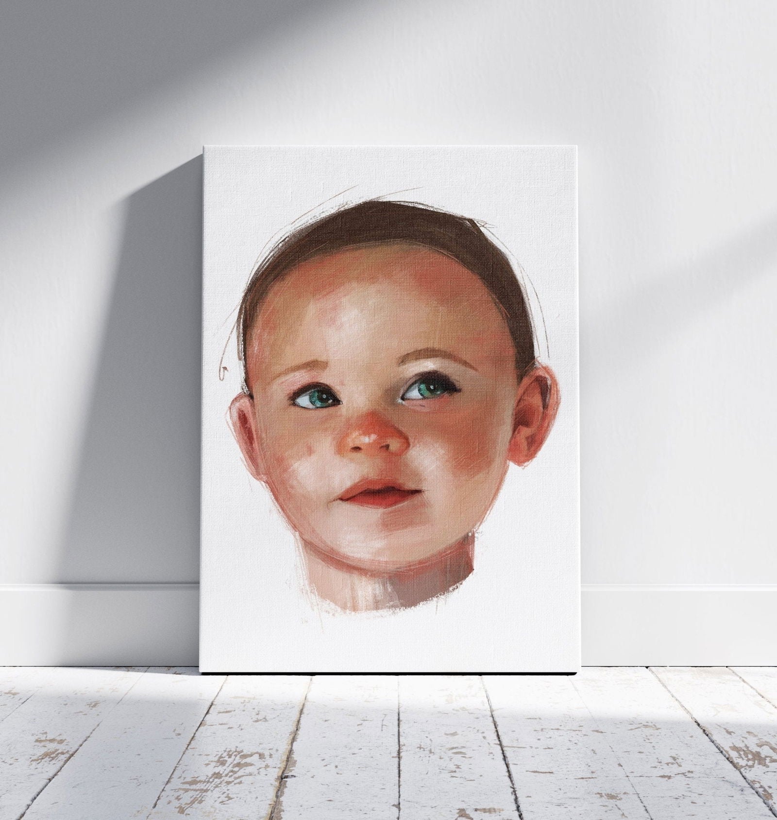 Personalised Gouache Baby Portrait - Sharpstrokez