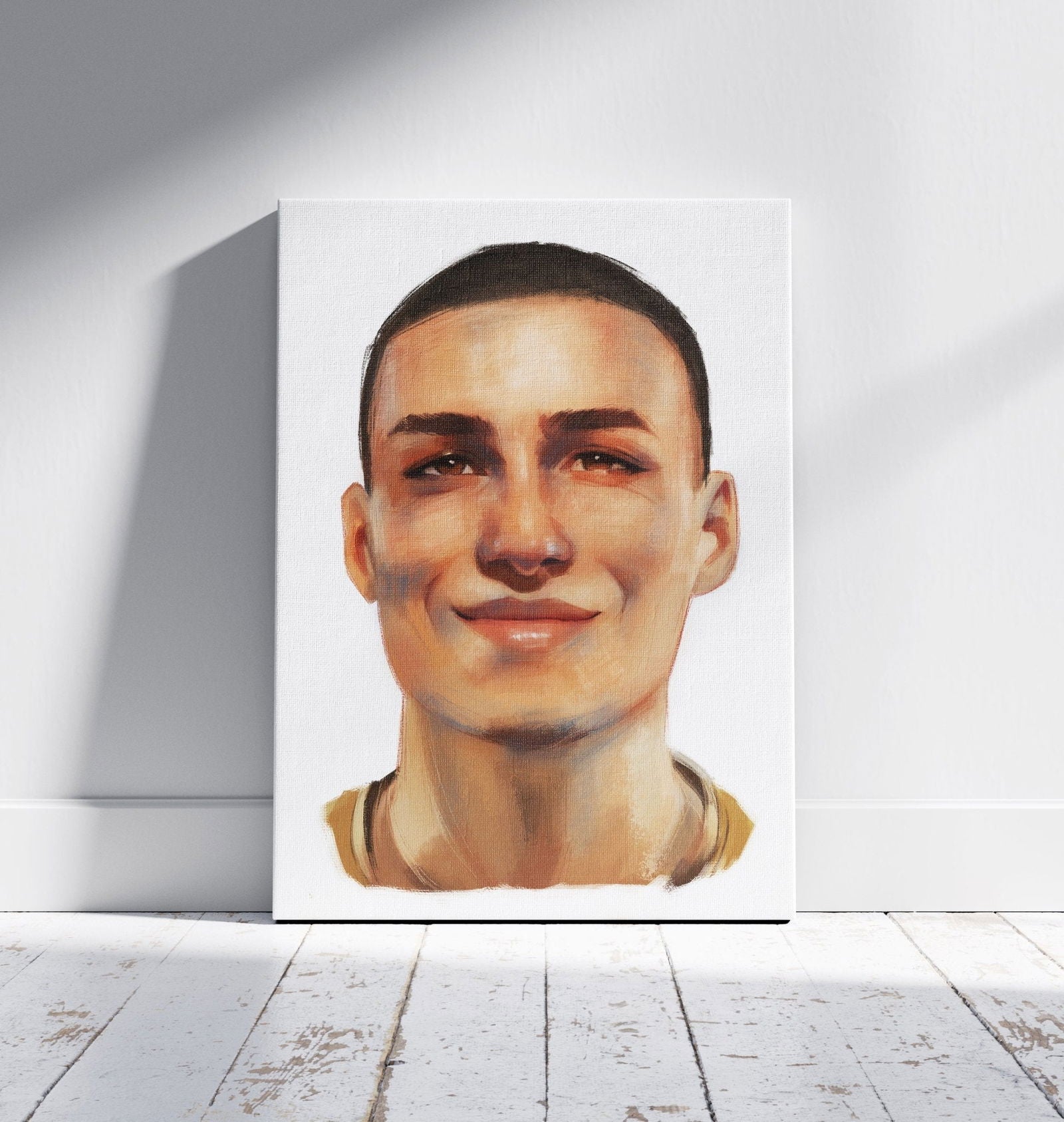 Personalised Gouache Man Portrait - Sharpstrokez