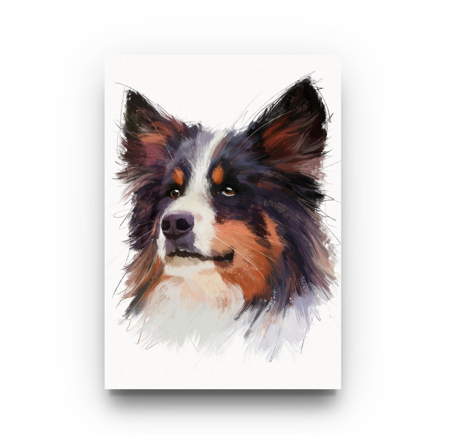 Personalised  Gouache Pet Portrait - Head - Sharpstrokez