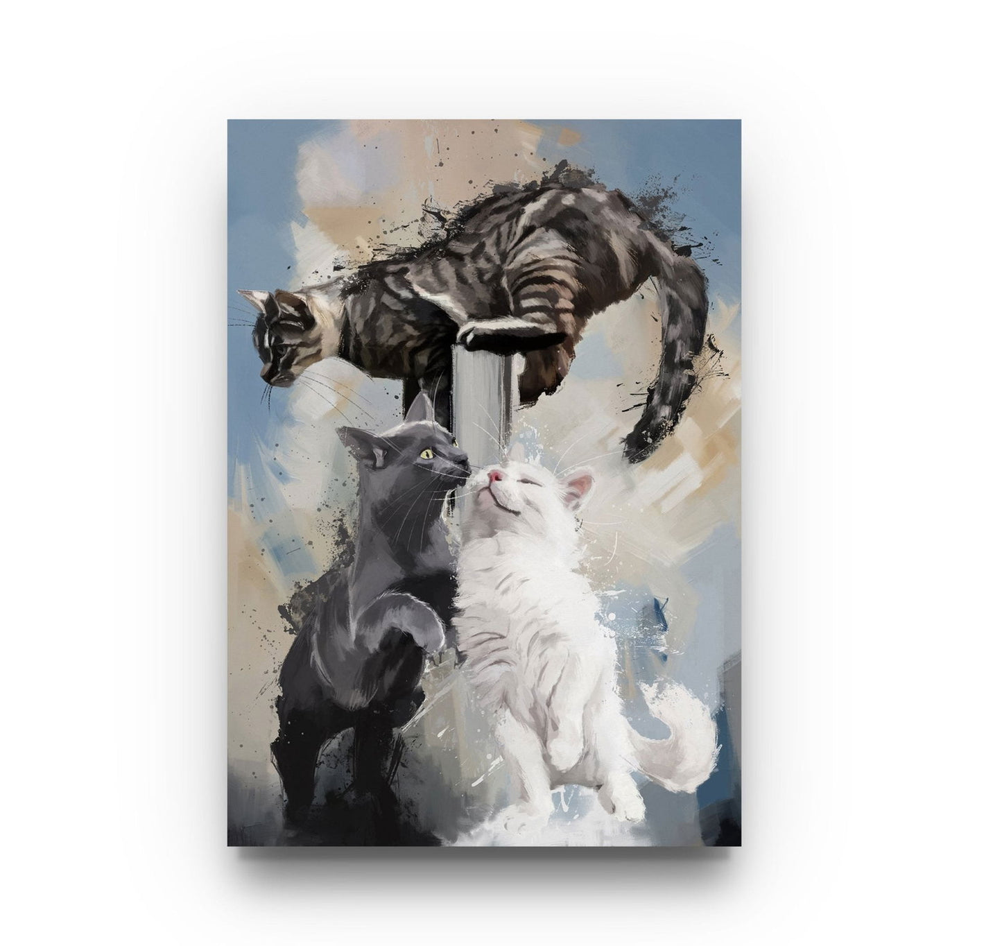 Personalised Gouache Portrait - Three Pets - Sharpstrokez