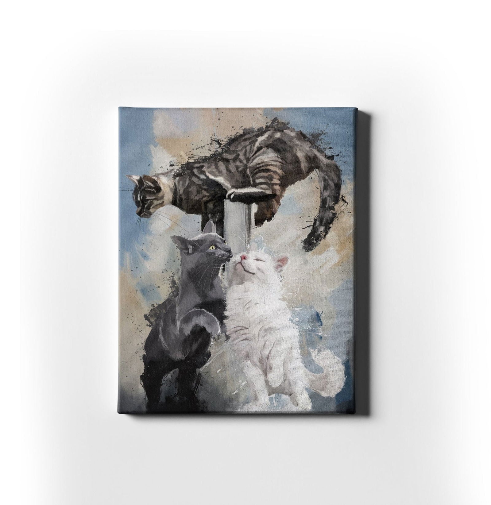 Personalised Gouache Portrait - Three Pets - Sharpstrokez