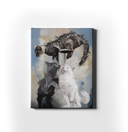 Personalised Gouache Portrait - Three Pets - Sharpstrokez