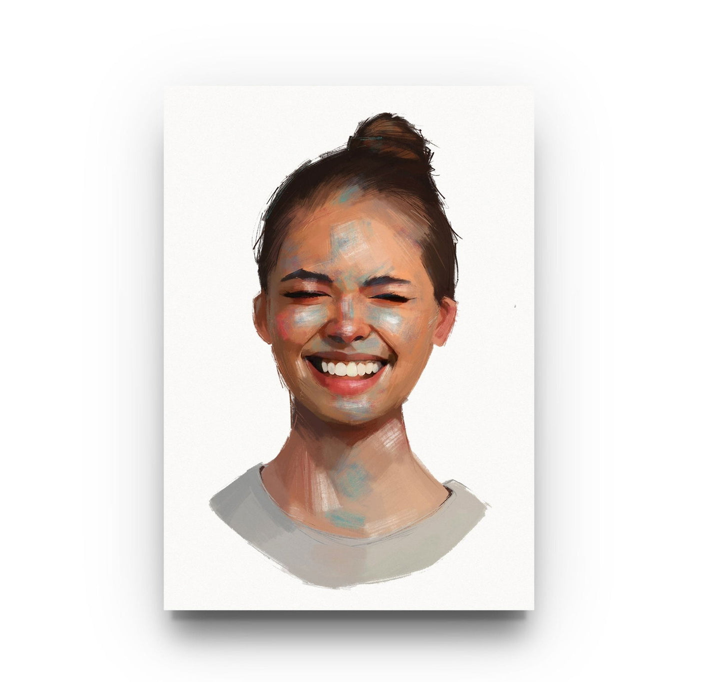 Personalised Gouache Woman Portrait - Sharpstrokez