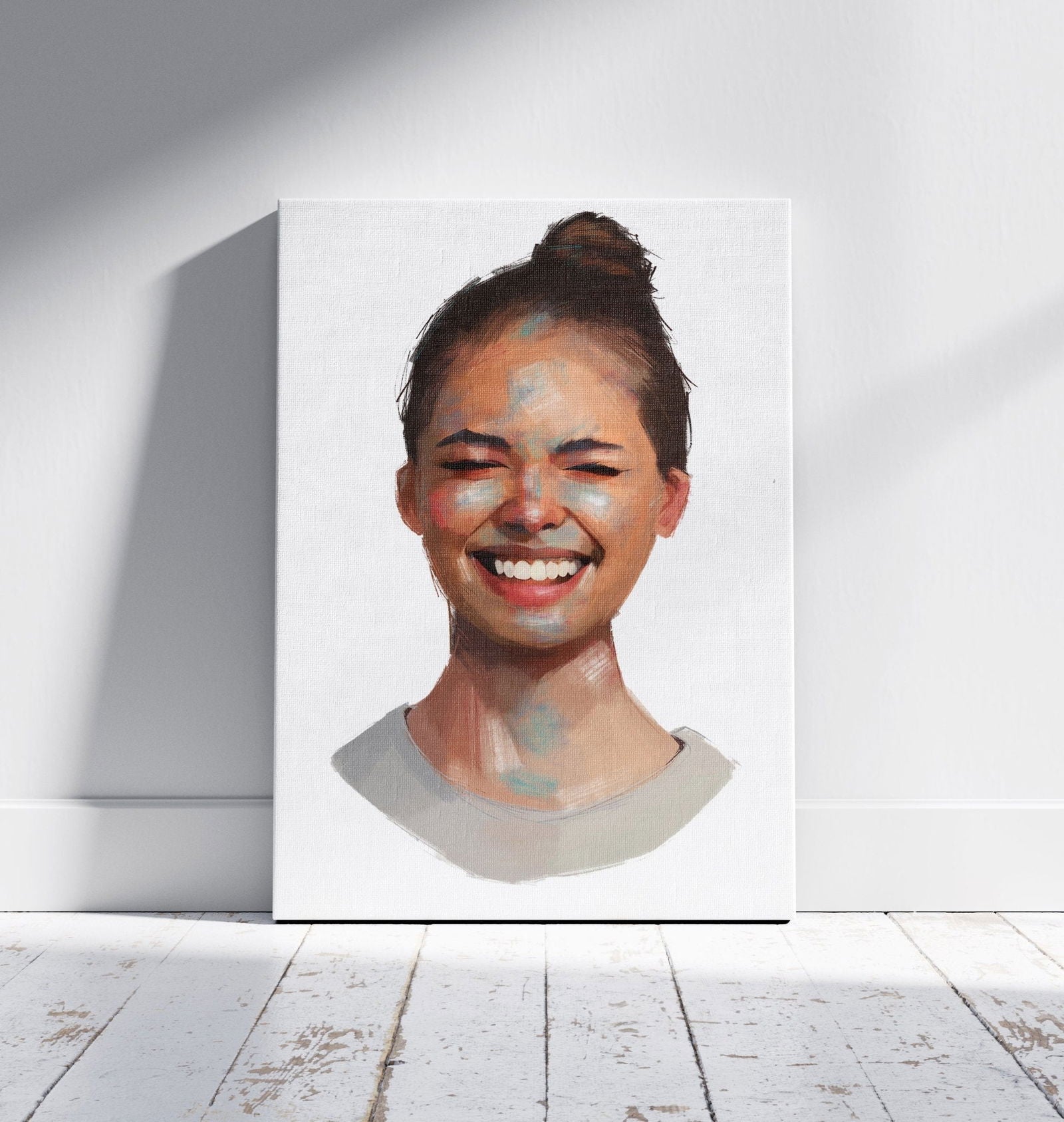 Personalised Gouache Woman Portrait - Sharpstrokez