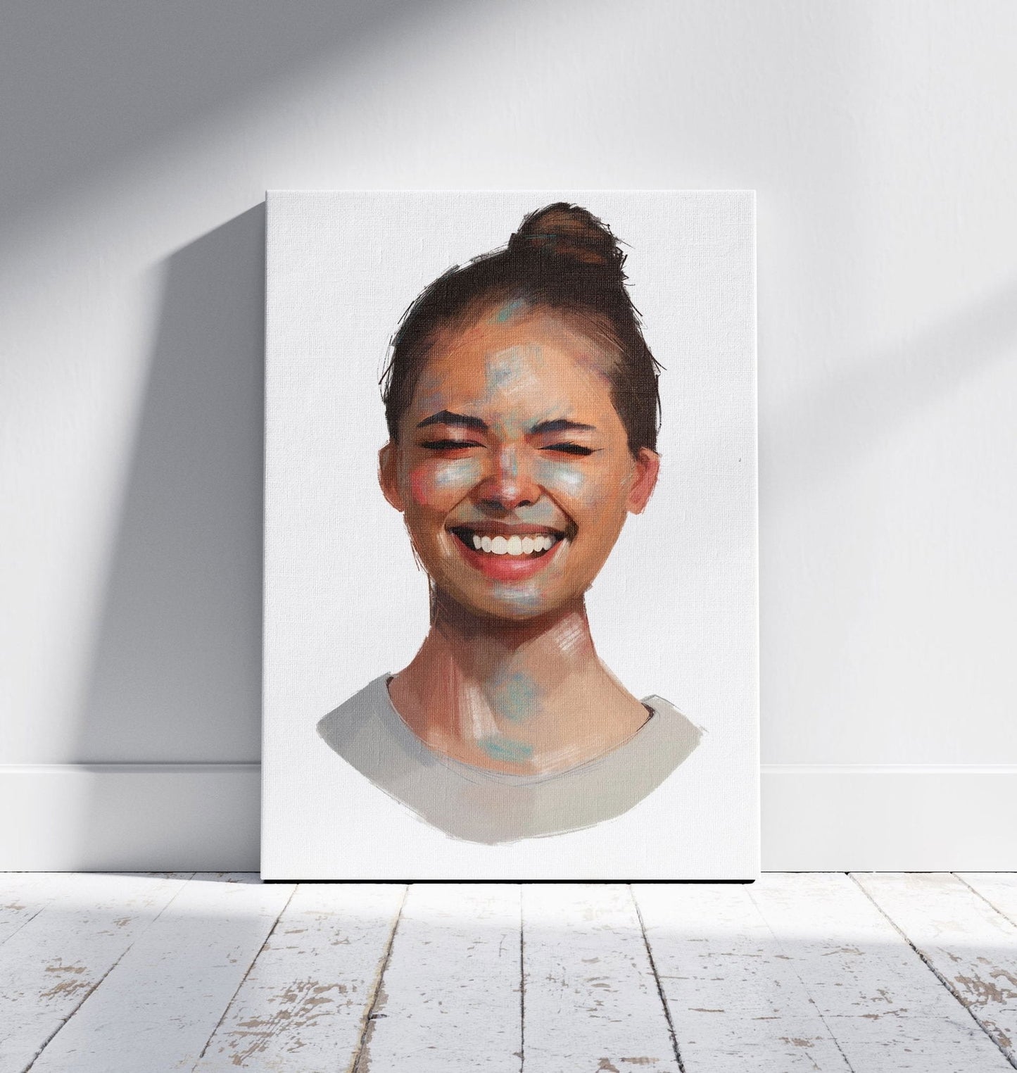 Personalised Gouache Woman Portrait - Sharpstrokez