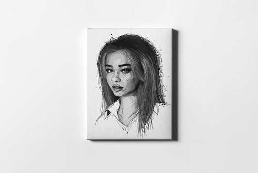 Personalised Monochromatic Female Portrait - Sharpstrokez