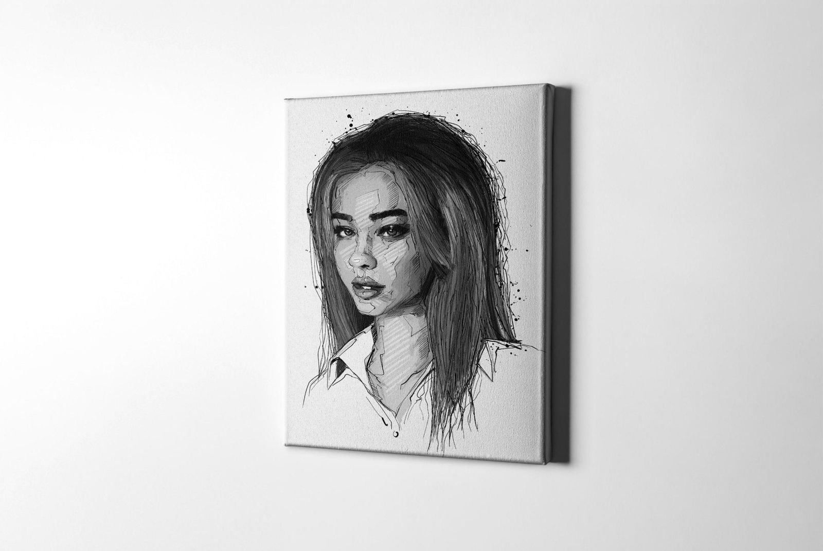 Personalised Monochromatic Female Portrait - Sharpstrokez