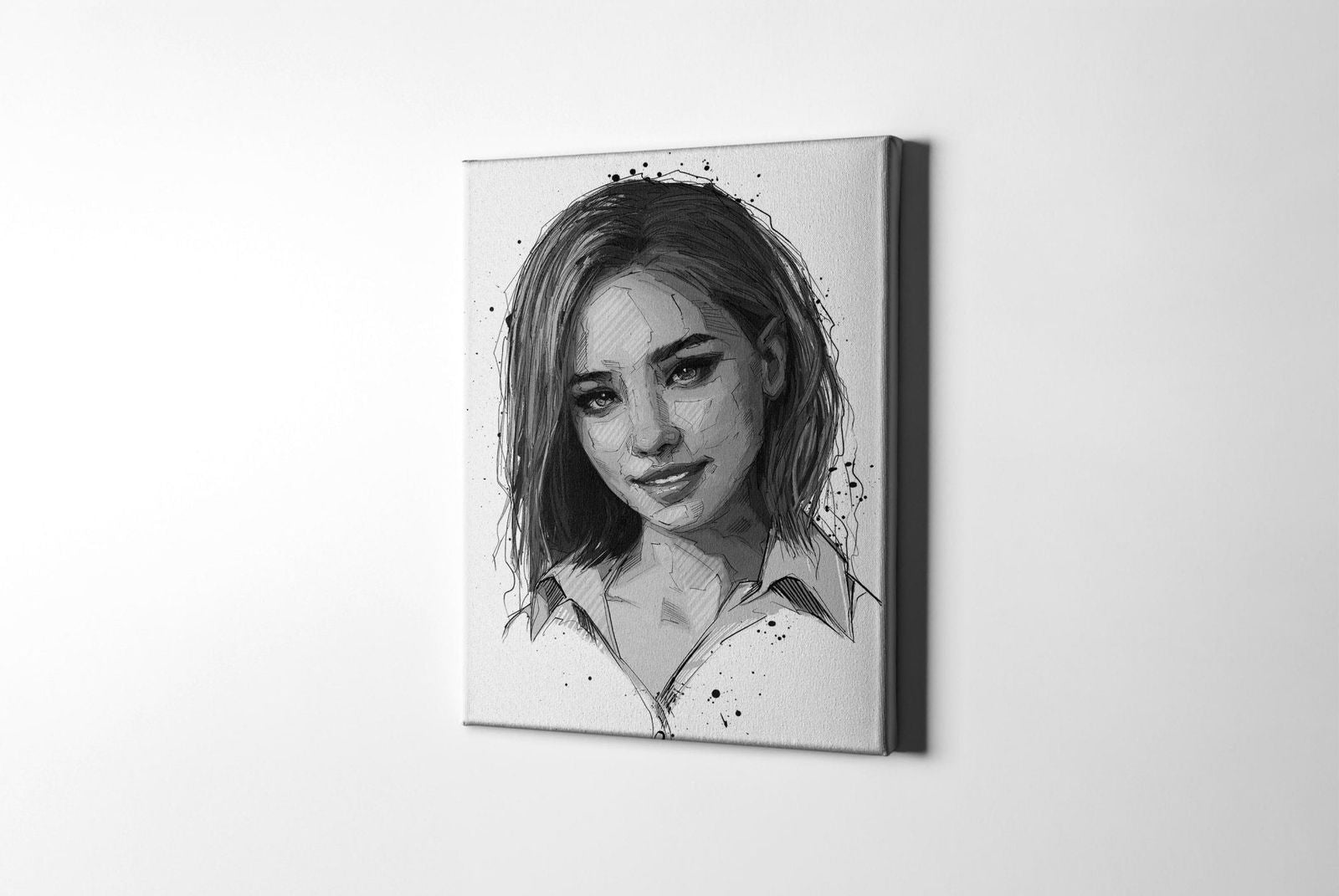 Personalised Monochromatic Female Portrait - Sharpstrokez