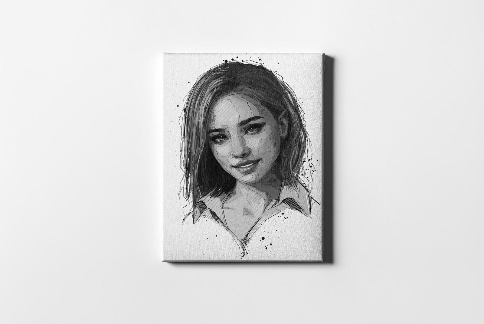 Personalised Monochromatic Female Portrait - Sharpstrokez