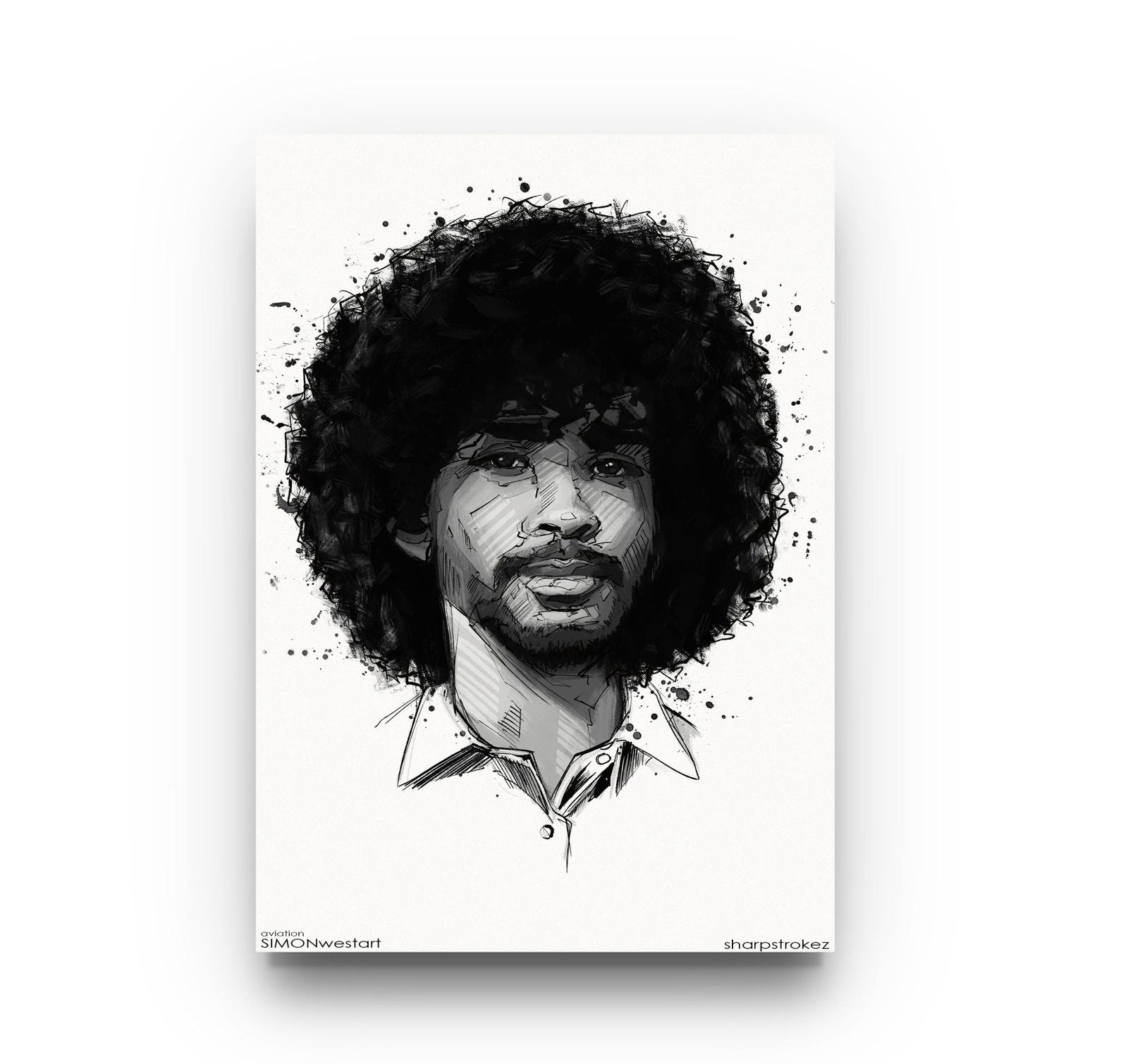 Personalised Monochromatic Male Portrait - Sharpstrokez