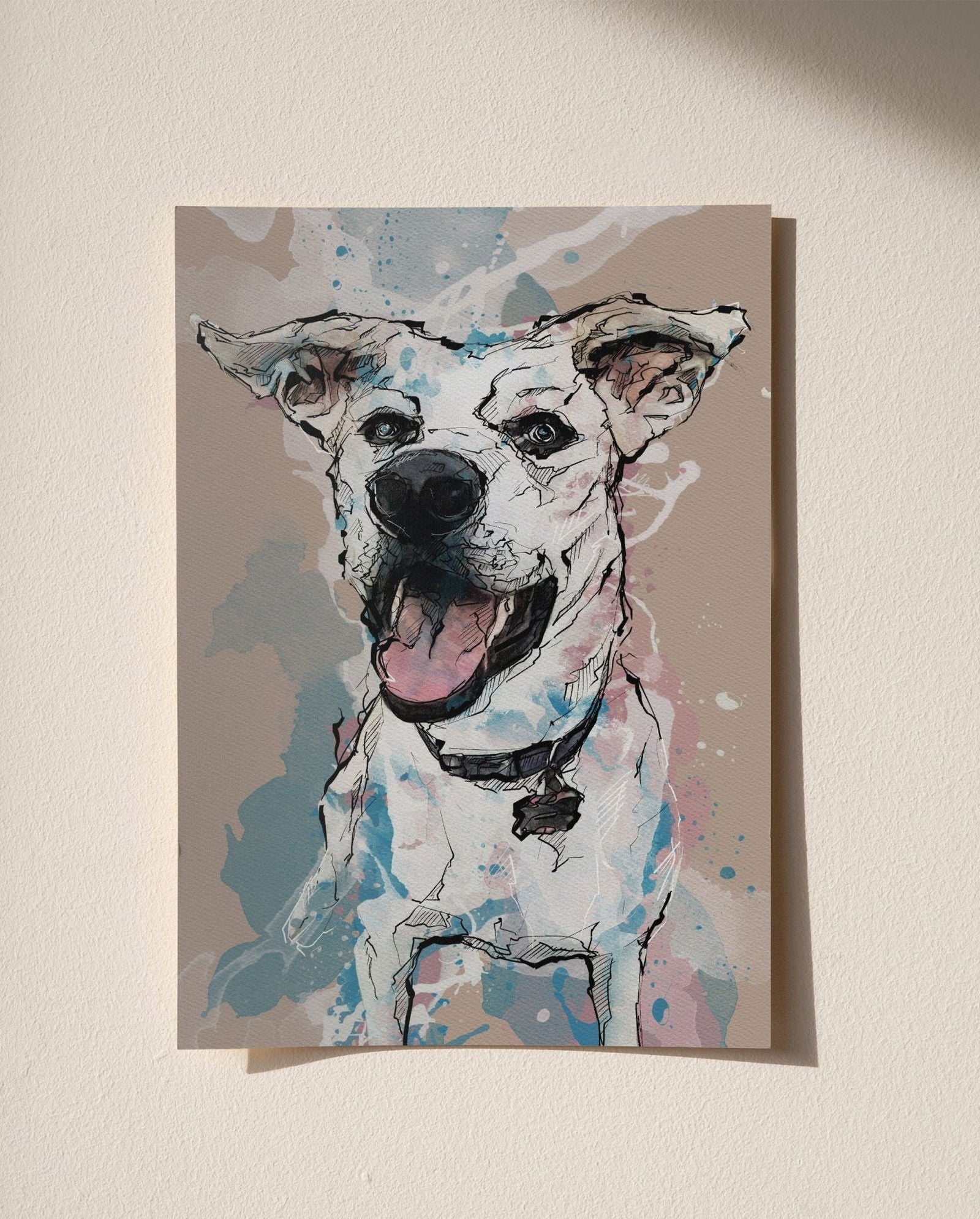 Personalised Pet Watercolour Mixed Media (Bust) - Sharpstrokez