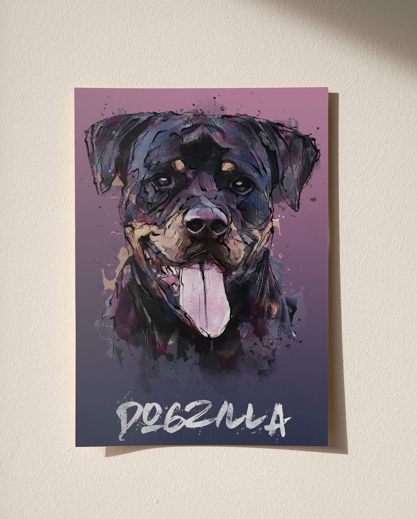 Personalised Pet Watercolour Mixed Media (Head) - Sharpstrokez