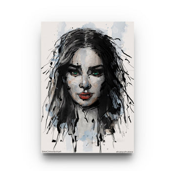 Personalised Watercolour and Pen Woman Portrait - Sharpstrokez