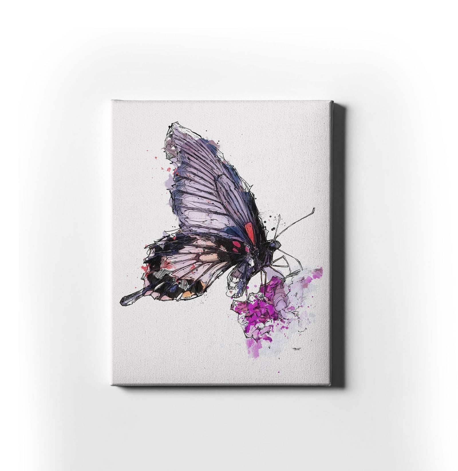 Watercolour and Pen Animal Art Butterfly - Sharpstrokez