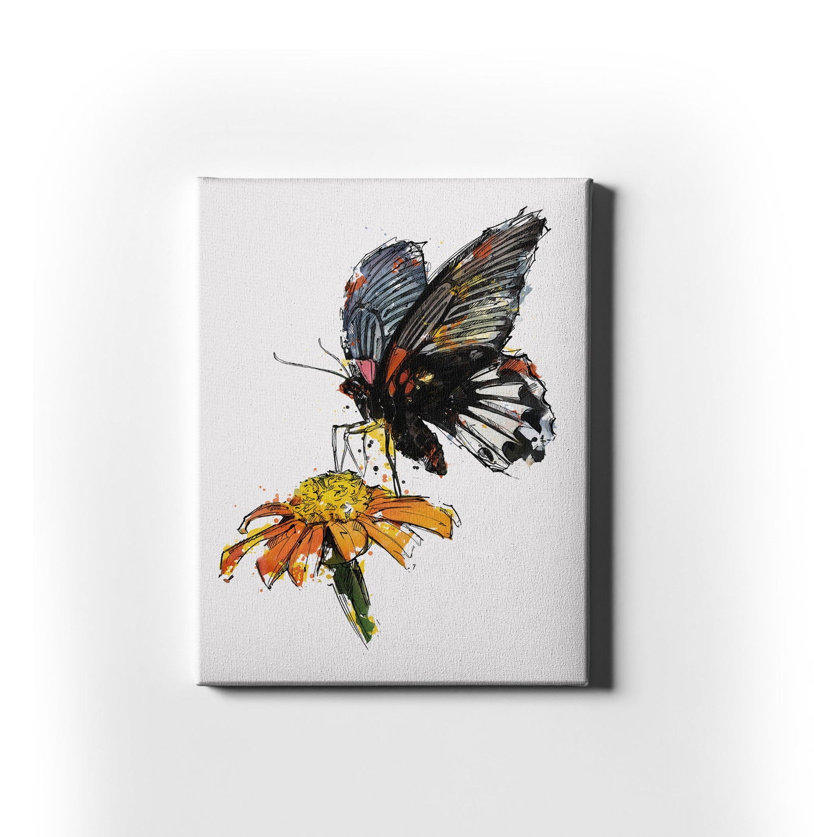 Watercolour and Pen Animal Art Butterfly - Sharpstrokez