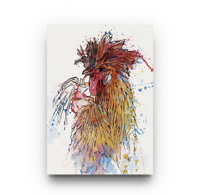Watercolour and Pen Animal Art Cock - Sharpstrokez