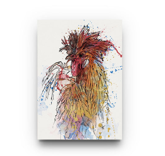 Watercolour and Pen Animal Art Cock - Sharpstrokez