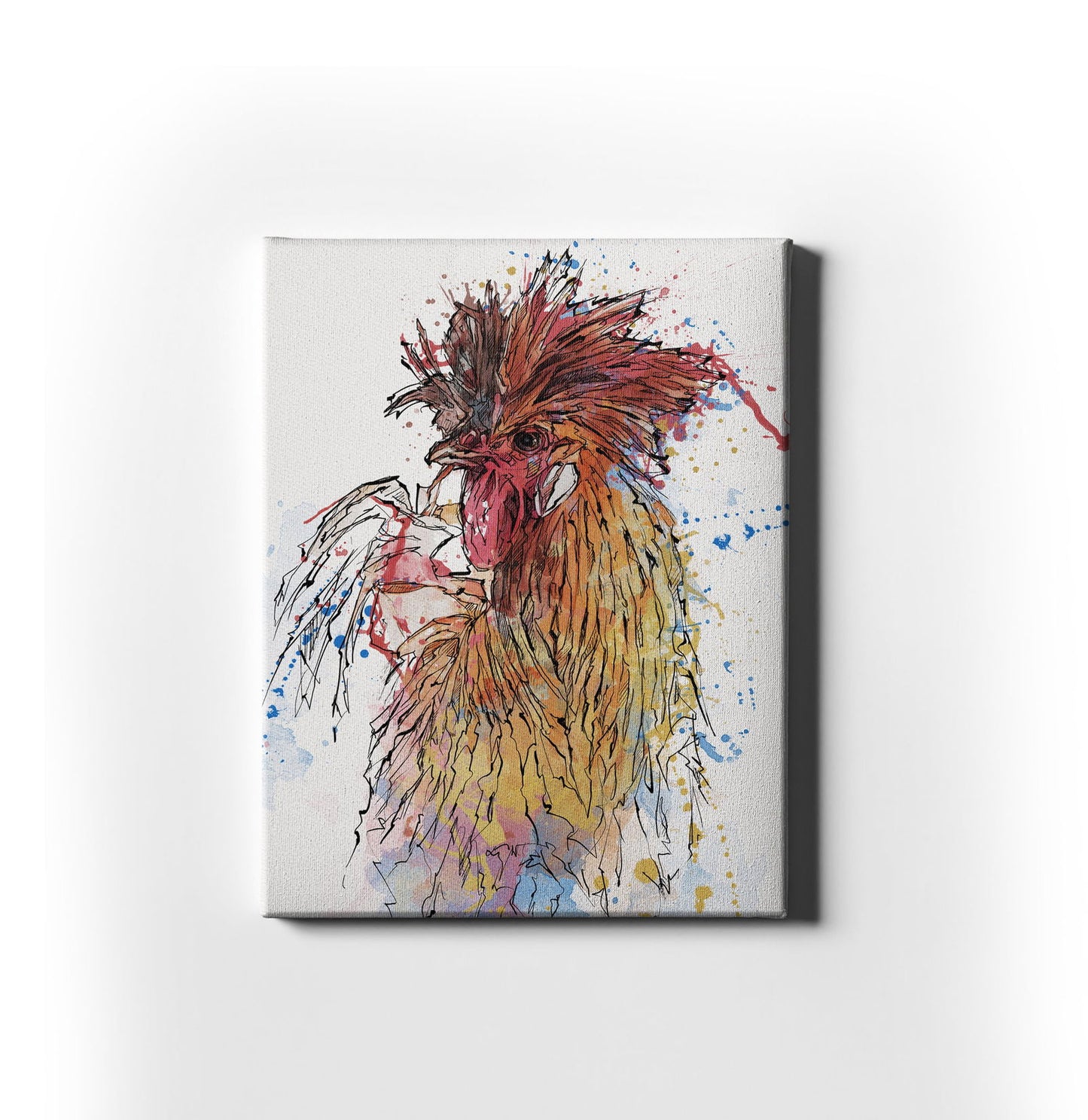Watercolour and Pen Animal Art Cock - Sharpstrokez