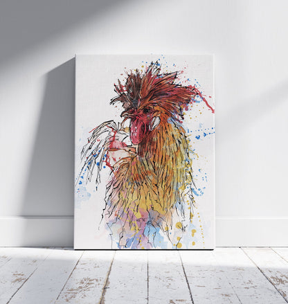 Watercolour and Pen Animal Art Cock - Sharpstrokez