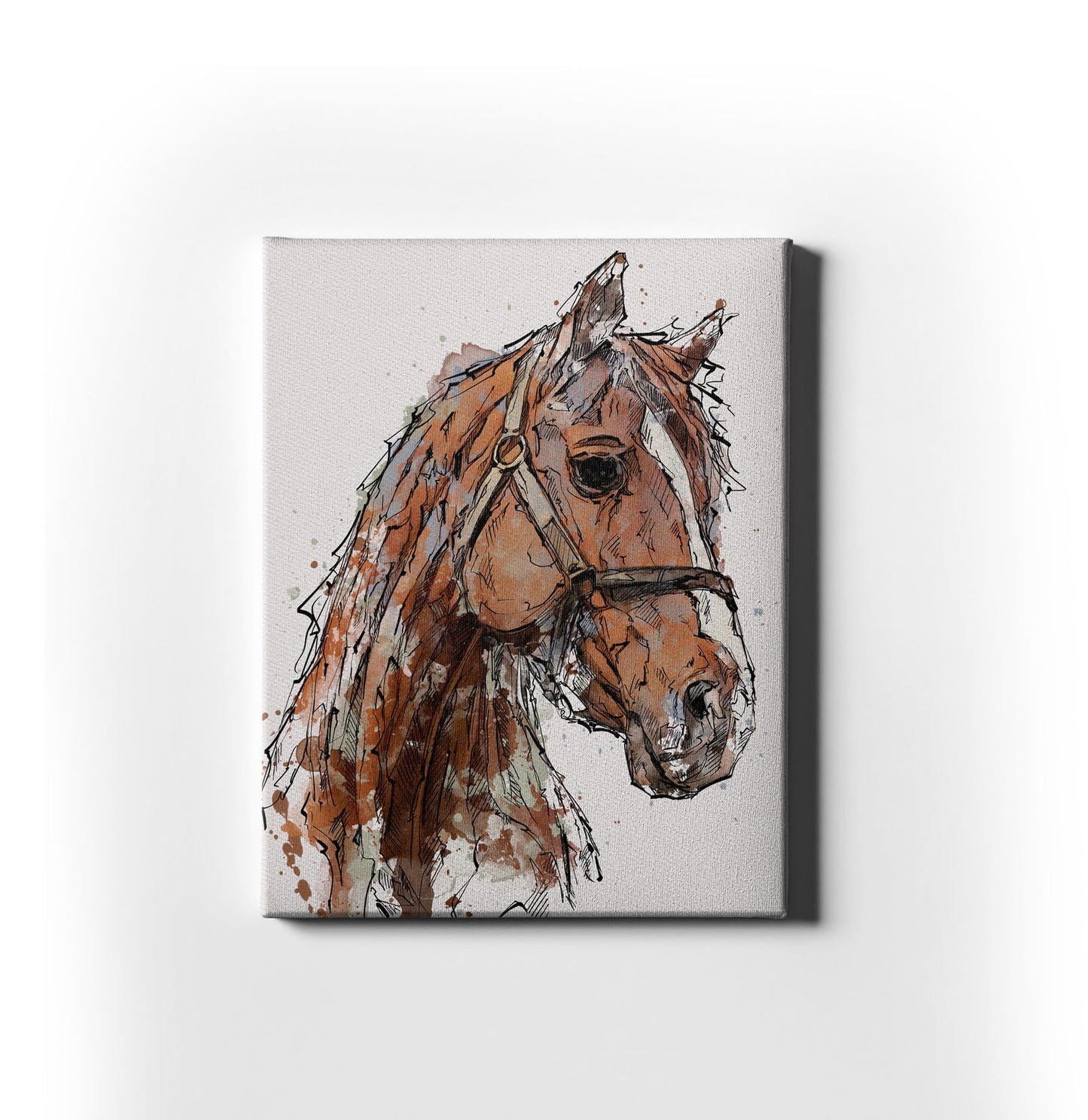 Watercolour and Pen Animal Art Horse - Sharpstrokez