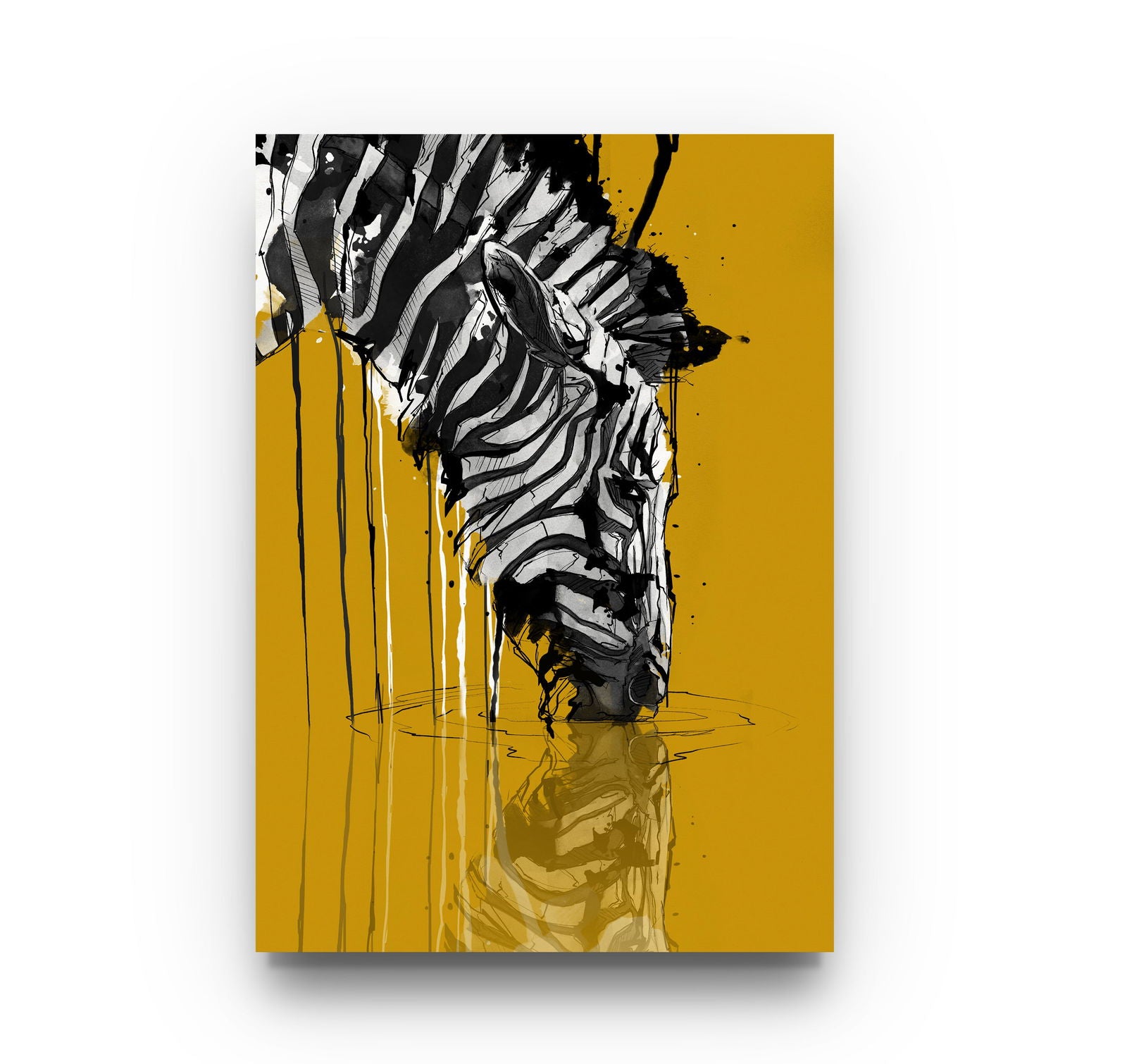 Watercolour and Pen Animal Art Zebra - Sharpstrokez