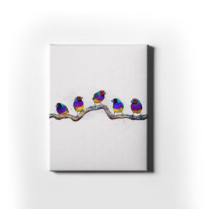 Watercolour and Pen Finches Art - Sharpstrokez