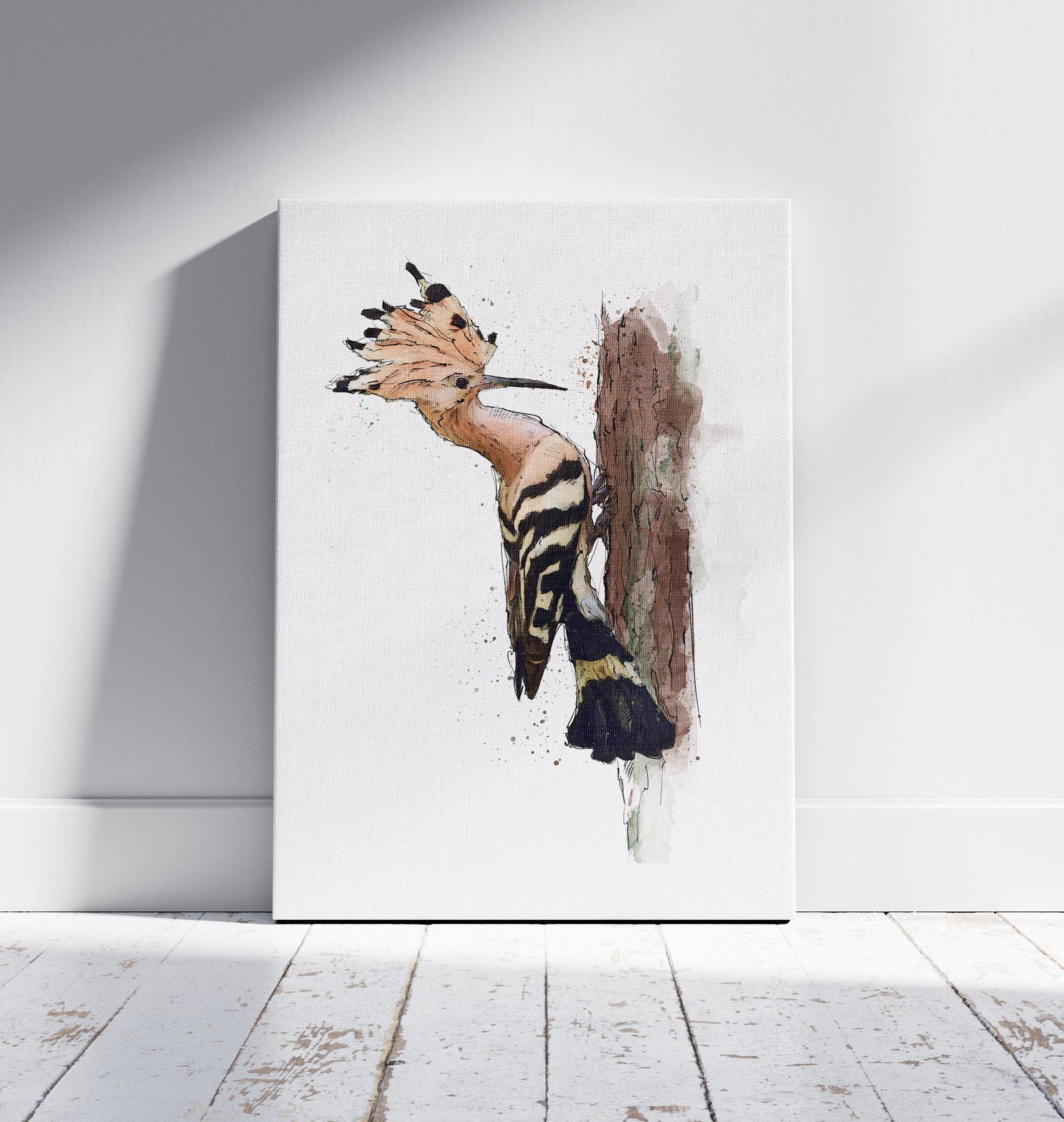 Watercolour and Pen Hoopoe Art - Sharpstrokez