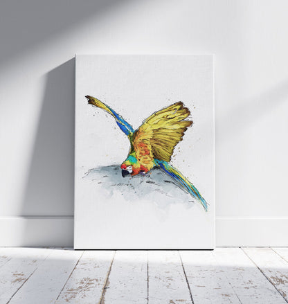 Watercolour and Pen Macaw Art - Sharpstrokez
