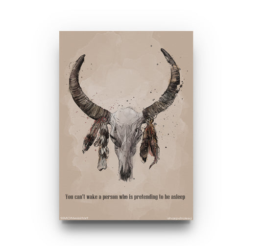 Motivational Quote Native American Buffalo Skull